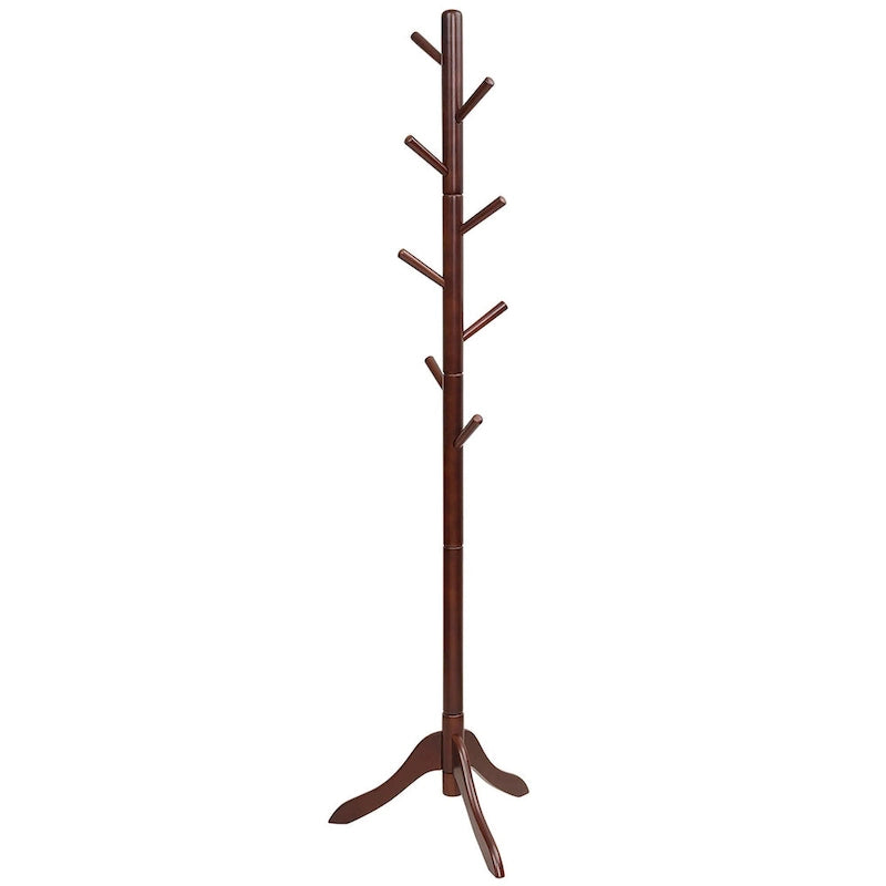 Porte-manteau en bois avec 8 patères réglables en hauteur